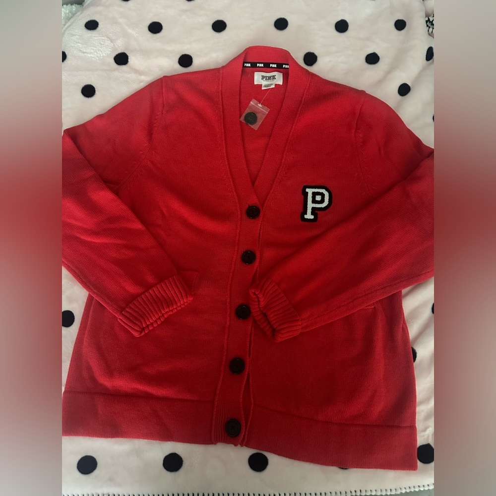 Pink Varsity Cardigan